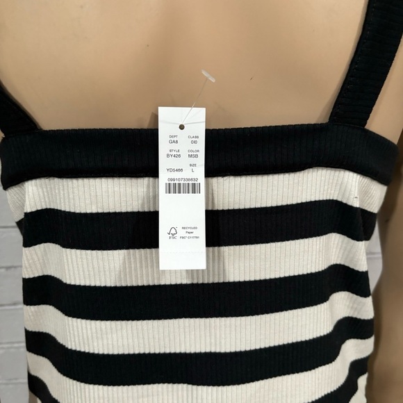 J.Crew Vintage Rib Wide-Strap Tank Top in Stripe - Size Large - Picture 6 of 10